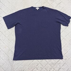 Peter Millar Shirt Mens XXL Blue Pink Stripe Seaside Pocket Tee Pima Cotton